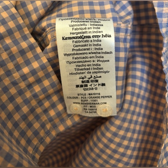 Ben Sherman The Original Gingham Shirt, 100% Cotton, M - Picture 5 of 10